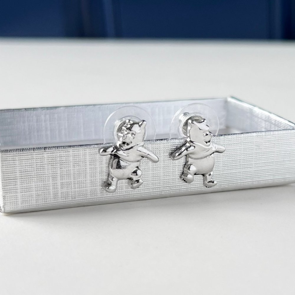 Vintage Disney Winnie the Pooh Silver Post Stud Earrings